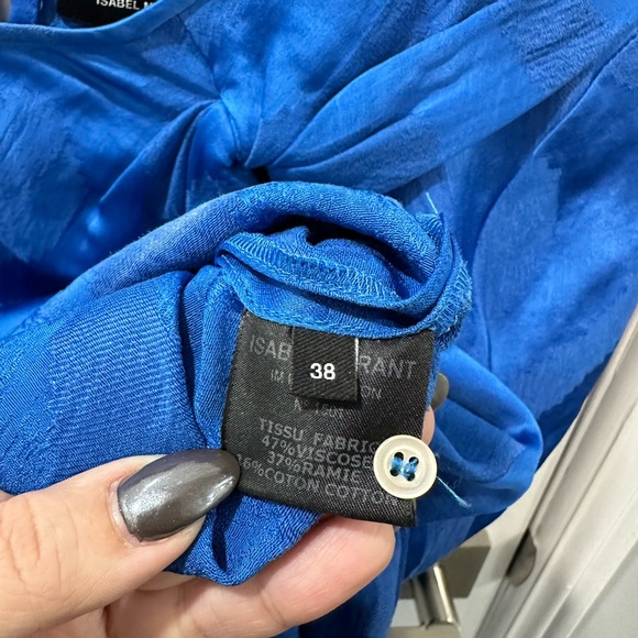 Isabel Marant Blue Silk Wrap Skirt Mini Dress - Picture 6 of 9